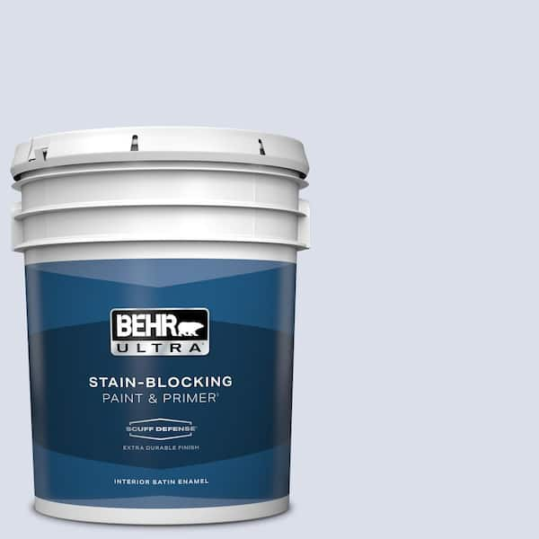 BEHR ULTRA 5 gal. #620C-1 Winter Ice Extra Durable Satin Enamel Interior Paint & Primer