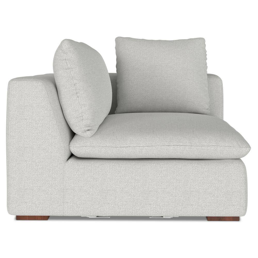Jasmine Right-Arm Sofa Module in Light Gray Chenille Fabric