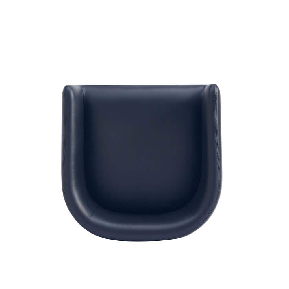 Black Leather and Gold Metal Curved Counter Stool