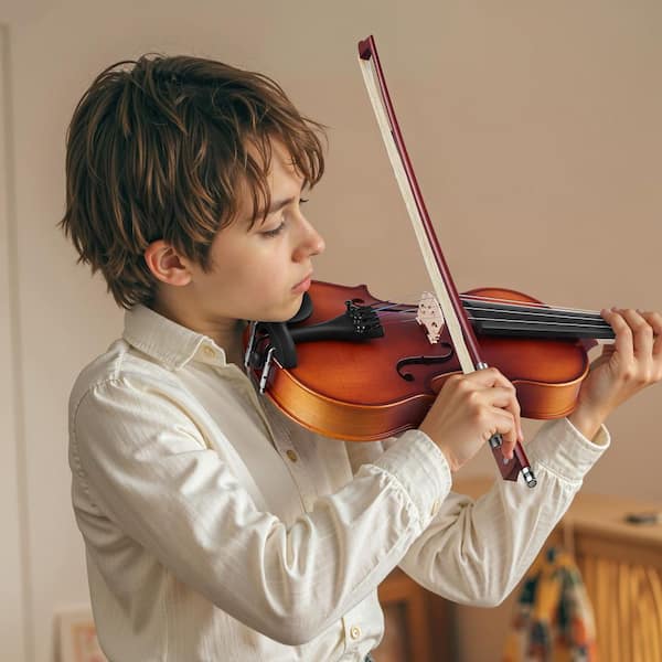 Violin 1/2 Size Violin Fiddle Set for Beginners Student with Hard Case Rosin Bow Shoulder Rest BridgeTuner (Brown)