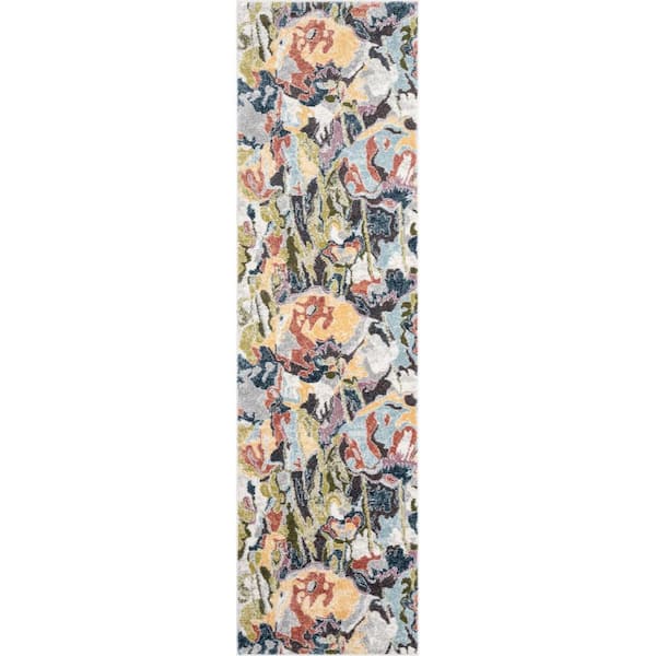 Well Woven Ivy Posy Vintage Pastel Floral Blue Blush 2 ft. 7 in. x 9 ft. 10 in. Runner Area Rug