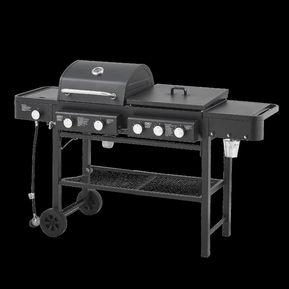 Propane Gas Grill with Grilling & Griddling Functions, 745 Sq.Inch Cooking Space, 5 Burners, 56000 BTU