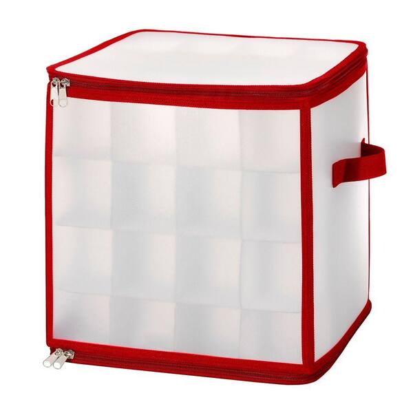 Whitmor Christmas Storage Collection 11.8 in. x 11.8 in. Zip Cube Small Christmas Ornament Organizer
