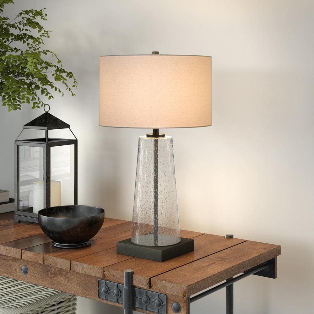 Kids' Voice-Controlled Tripod Lamp with Black Linen Shade