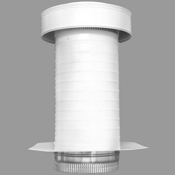 Active Ventilation 7 in. Dia. Aluminum Keepa Roof Jack in White