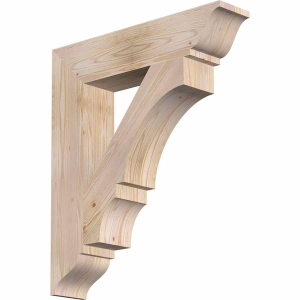 Ekena Millwork 5.5 in. x 32 in. x 28 in. Douglas Fir Balboa Traditional Smooth Bracket