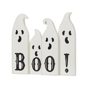 12 in. L Halloween Wooden Ghost Table Decor