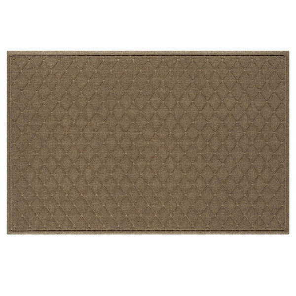 Waterhog Argyle Camel 45 in. x 70 in. PET Polyester Indoor Outdoor Estate Mat
