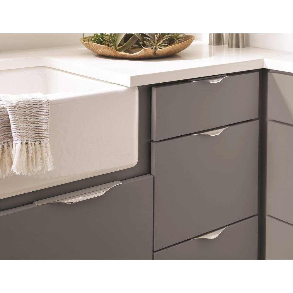 Modern Polished Chrome Cabinet Edge Pull with Mounting Hardware