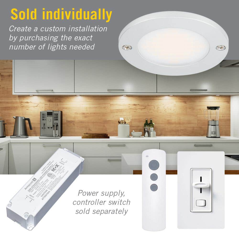 Bright White Aluminum Low Profile LED Puck Light