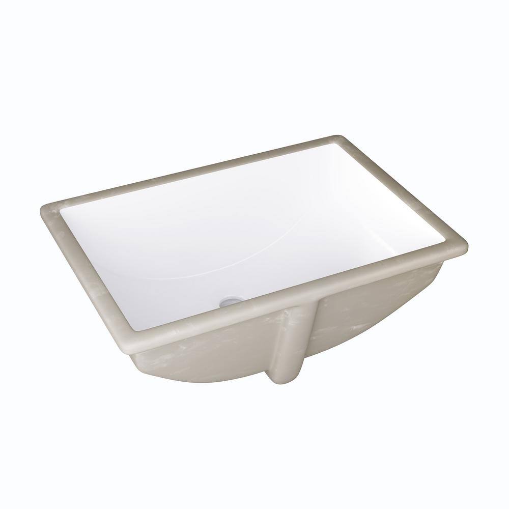 Denbigh 21'' White Ceramic Rectangular Undermount Sink