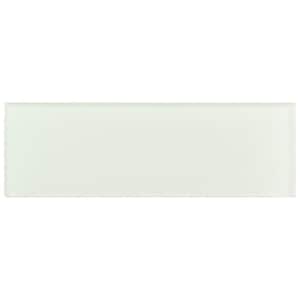 Enchant Elle Fauna White Matte 4 in. x 12 in. Smooth Glass Subway Wall Tile (4.88 sq. ft./Case)