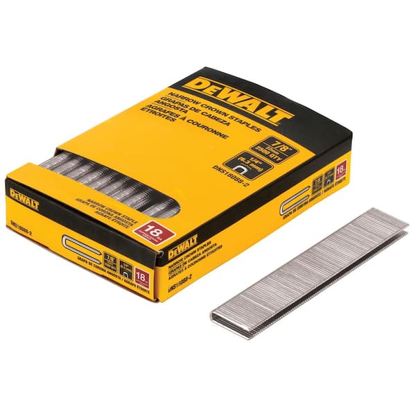 DEWALT 1/4 in. x 7/8 in. 18-Gauge Glue Collated Crown Staple (2500 Pieces)