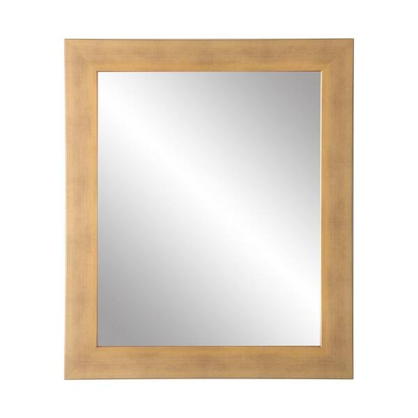 BrandtWorks Large Rectangle Gold Contemporary Mirror (41 in. H x 32 in. W)