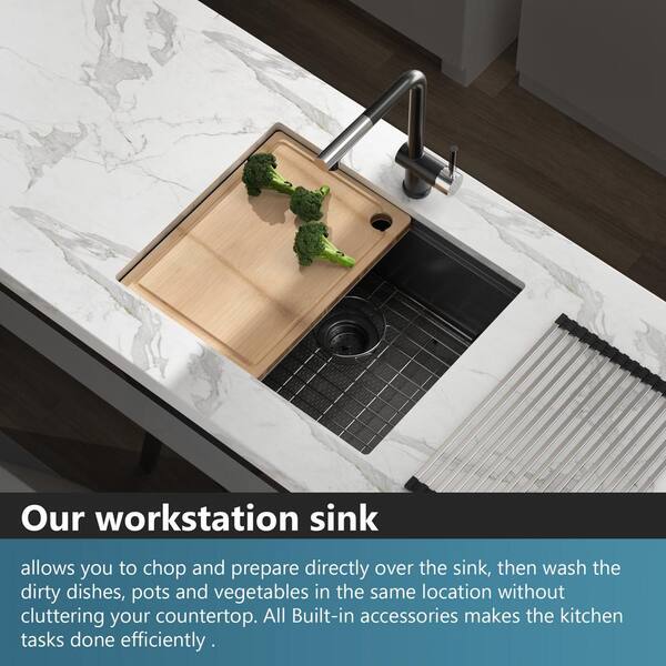 Nano 304 Kitchen Sink Stainless Steel Vegetable Washing Basin Large Single  Set