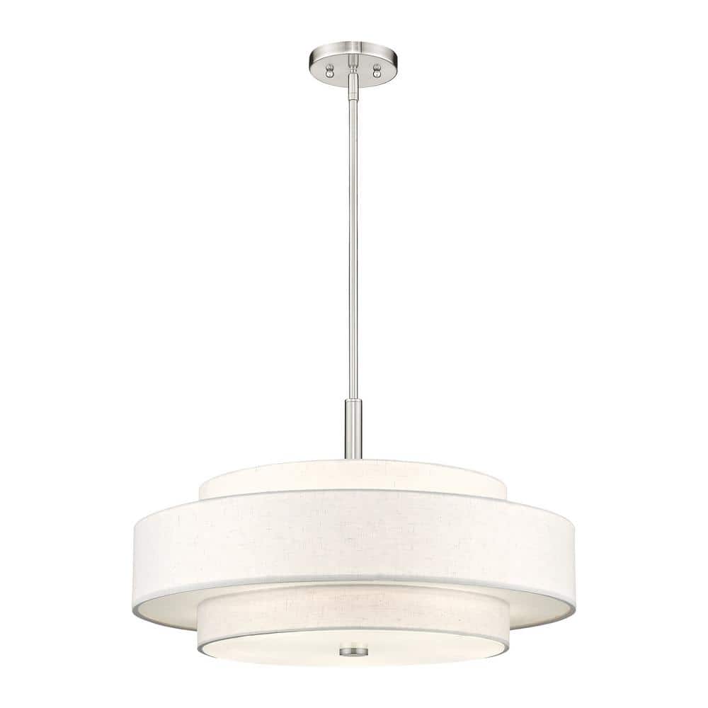 Meridian Brushed Nickel 5-Light Indoor/Outdoor Drum Pendant