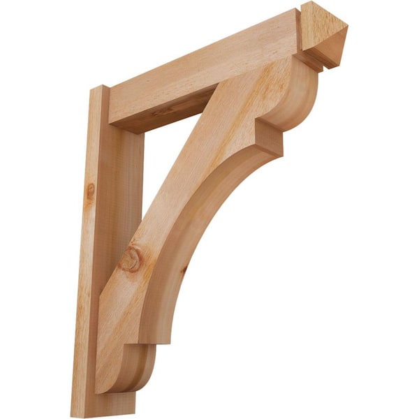 Ekena Millwork 6 in. x 32 in. x 28 in. Western Red Cedar Olympic Arts and Crafts Rough Sawn Outlooker