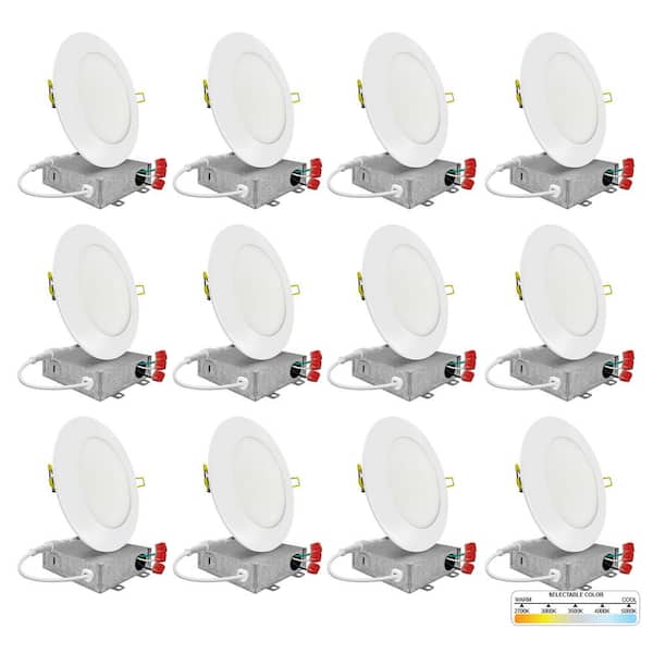 NuWatt 3 in. Slim Recessed 6-Watt LED Recessed Light Kit in White (12-Pack)