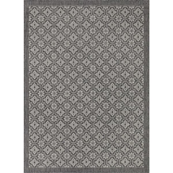 Well Woven Medusa Manola Black 5 ft. 3 in. x 7 ft. 3 in. Indoor/Outdoor Area Rug