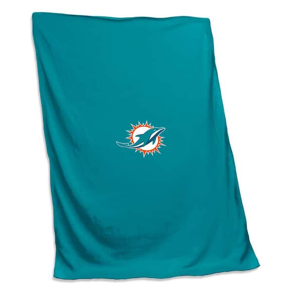 logobrands Miami Dolphins Teal Polyester Sweatshirt Blanket