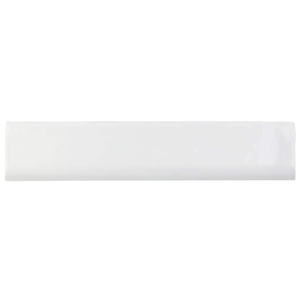 Brookline White 2x10 Polished Ceramic Bullnose Tile