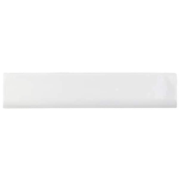Ivy Hill Tile Newport White 1.97 in. x 9.84 in. Polished Ceramic Wall Bullnose Tile