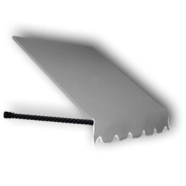 AWNTECH 10.38 ft. Wide Santa Fe Twisted Rope Arm Window/Entry Fixed Awning (24 in. H x 12 in. D) Gray