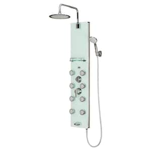 Lahaina 8-Jet Shower System with Glass Panel in Chrome