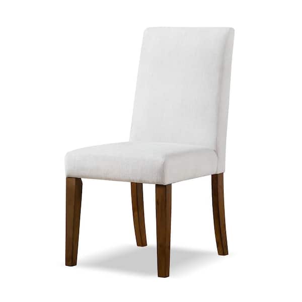 Dayes Ivory Fabric Cushioned Parsons Dining Chair Set of 2