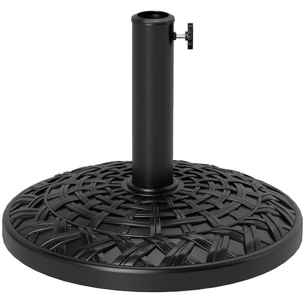 26 lbs Concrete Heavy Duty Umbrella Stand, Patio Umbrella Base, 19 in. for 1.5 in./1.9 in. Umbrella Poles, Black