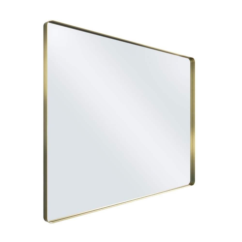 48 in. W x 36 in. H Rounded Rectangle Framed Wall Bathroom Vanity Mirror in Bronze price history on PriceWatchPro