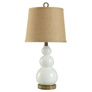 Nautical 25.5 in. White Taupe Bedside Lamp