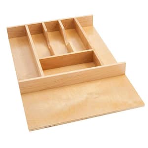 2.38 in. H  x 14.63 in. W x 22 in. D Wood 7 Cutlery Compartment Tray Cabinet Insert Short