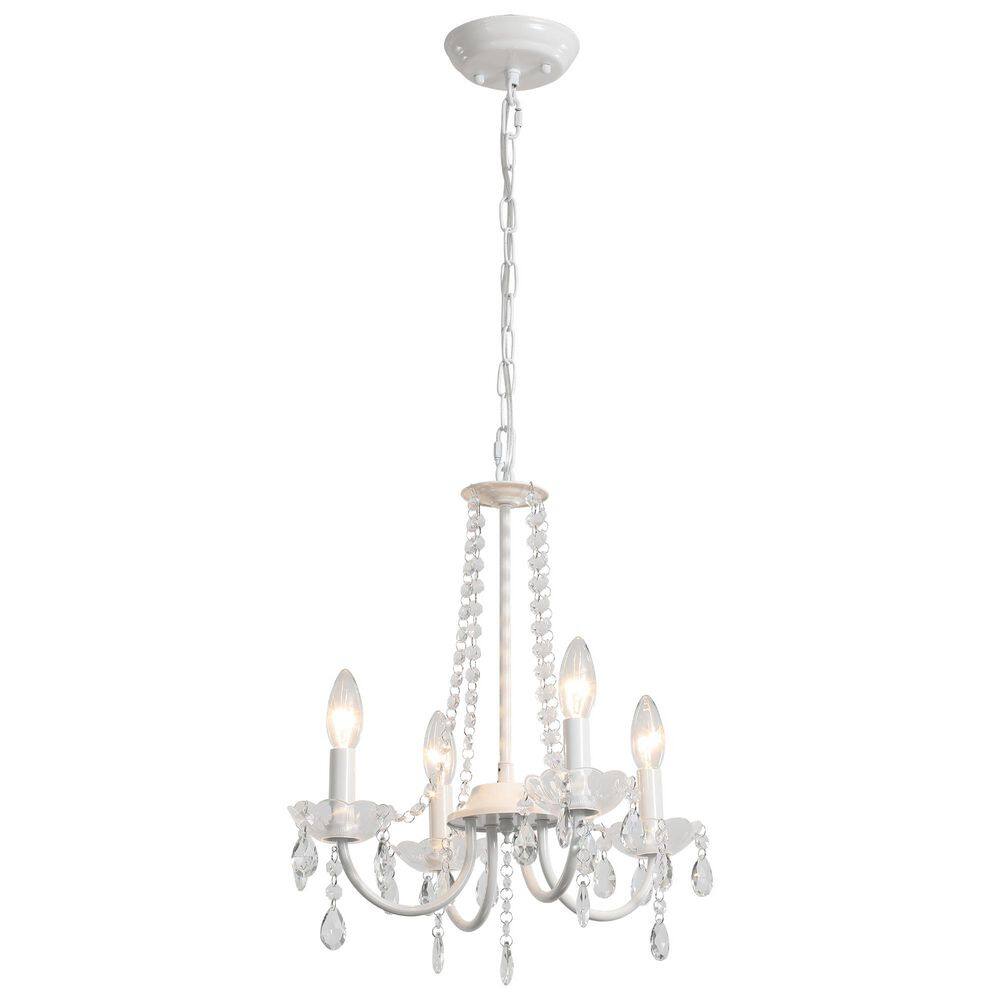 4 Light Bright White Crystal Chandelier Farmhouse Classic Candle Style Pendant Light for Dining Room Kitchen Island price history on PriceWatchPro