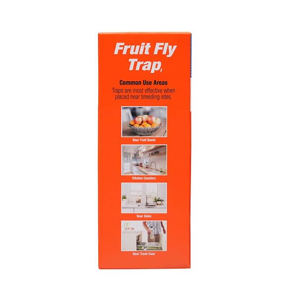Ready-to-Use Indoor Fruit Fly Traps with Bait (2-Count) - Fast-acting,  Non-Staining Lure Targeting Adult Fruit Flies