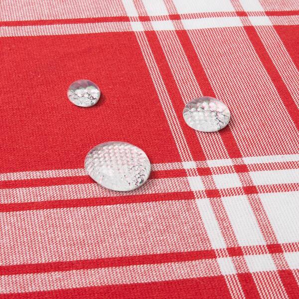 Red and White Homespun Fabric Button - A Charming Accessory