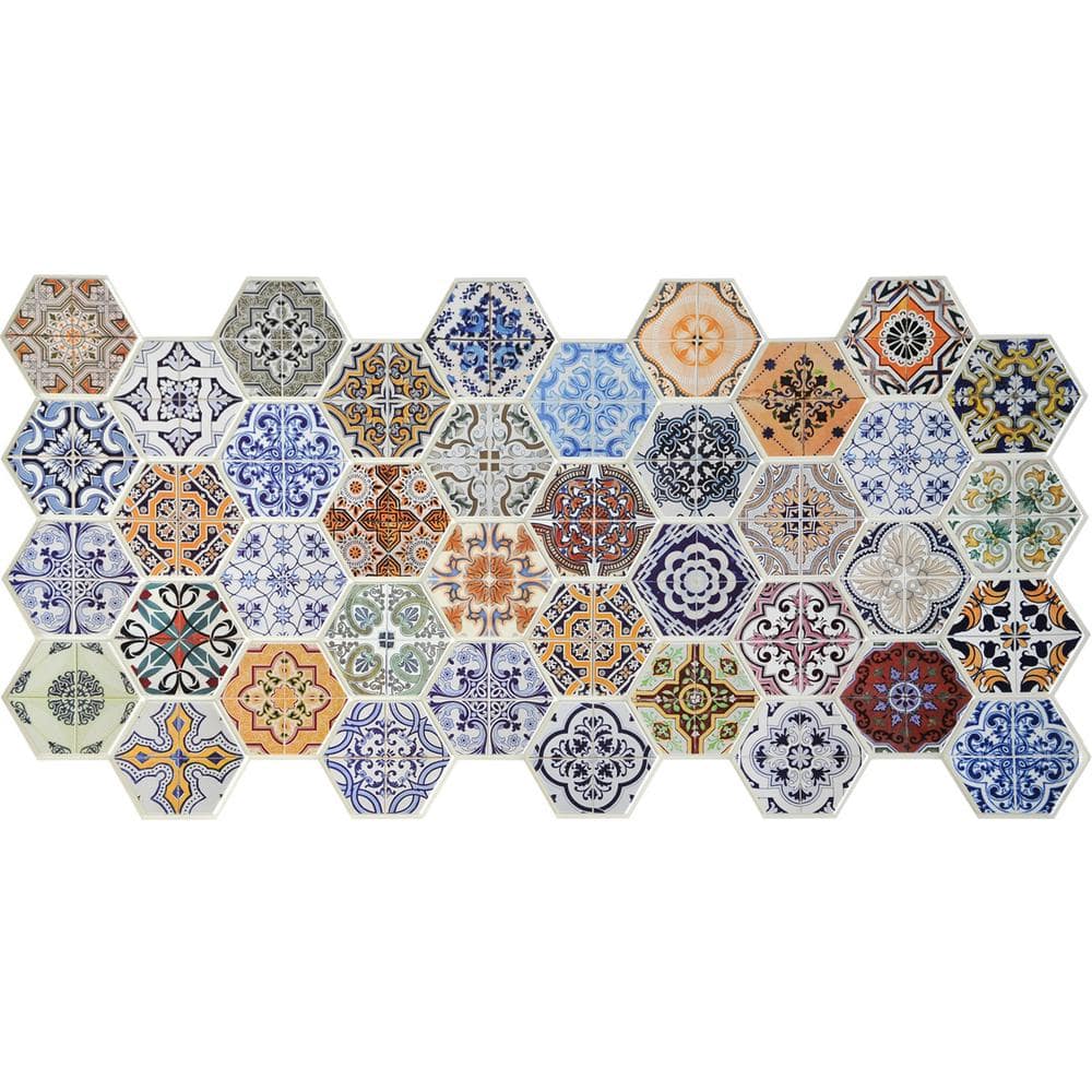 Multicolor Hexagon Embossed PVC 3D Wall Panels