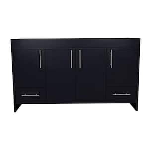 Pacific 60 in. W x 18 in. D x 33.88 in. H Bath Vanity Cabinet without Top in Black