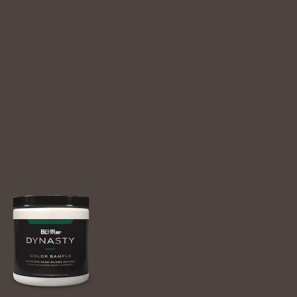 BEHR DYNASTY 8 oz. #PPU5-01 Espresso Beans One-Coat Hide Semi-Gloss Enamel Stain-Blocking Interior/Exterior Paint & Primer Sample