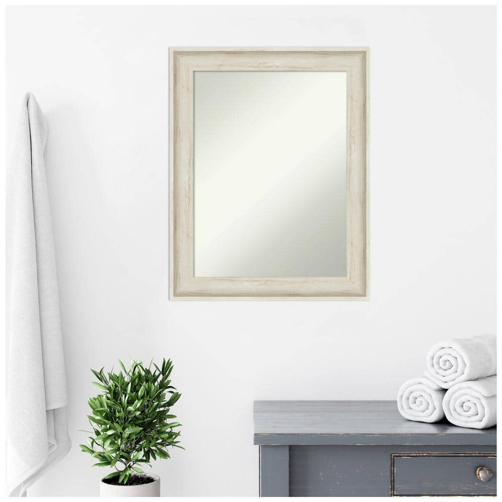 Regal Birch Cream Rustic Whitewash Bathroom Vanity Mirror 22.75x28.75in
