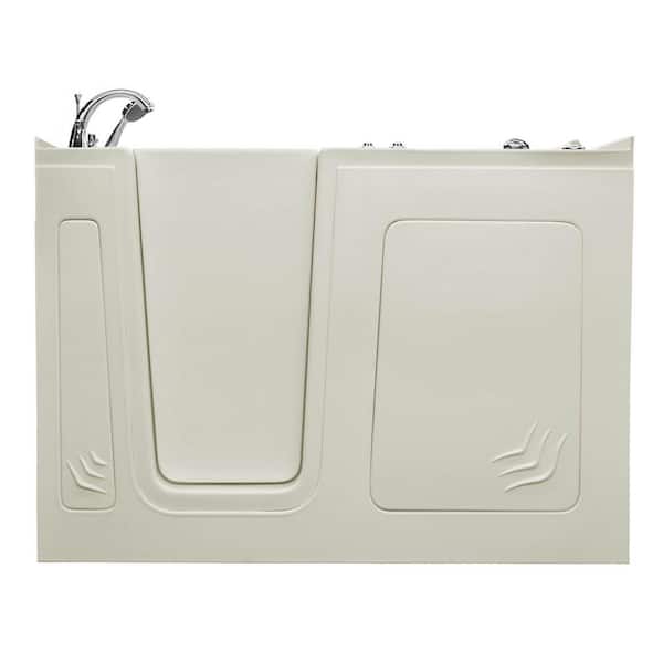 Universal Collection 32 in. L x 60 in. W Left Side Drain Air Jetted Bathtub in Biscuit with Aroma and Chroma Therapy