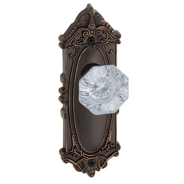 Grandeur Grande Victorian Timeless Bronze Plate with Passage Chambord Crystal Knob