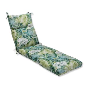 Floral 21 x 28.5 Outdoor Chaise Lounge Cushion in Green/Ivory Key Cove