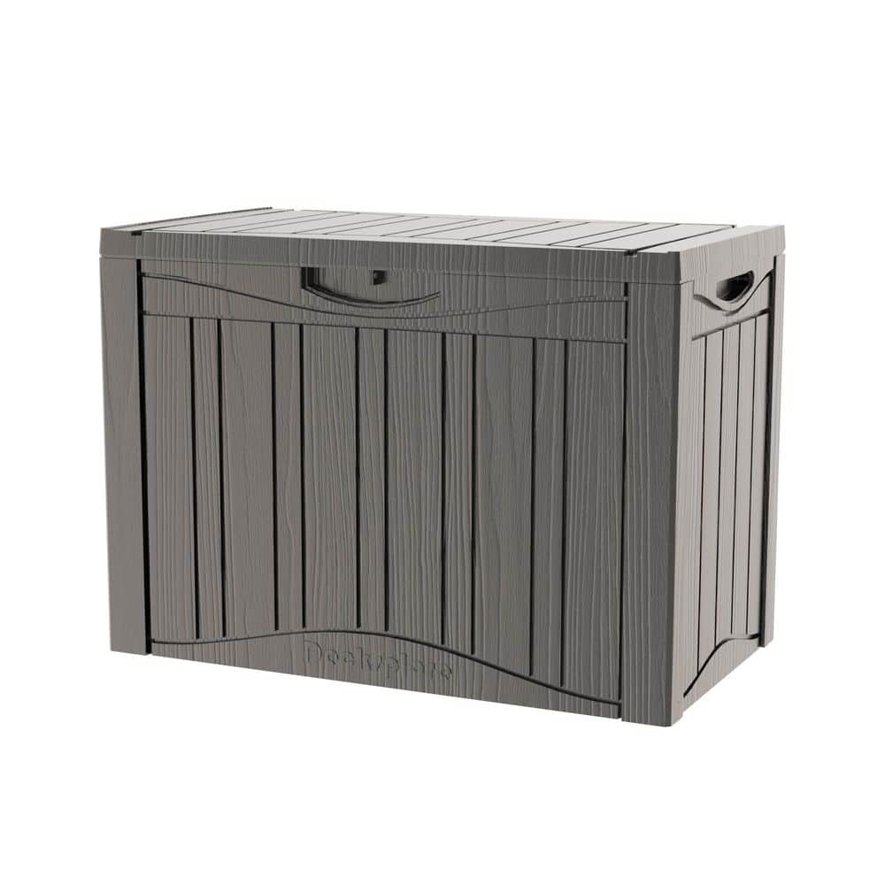 Clihome 45 Gallon Outdoor 300 lbs Capacity Resin Deck Box, Waterproof ...