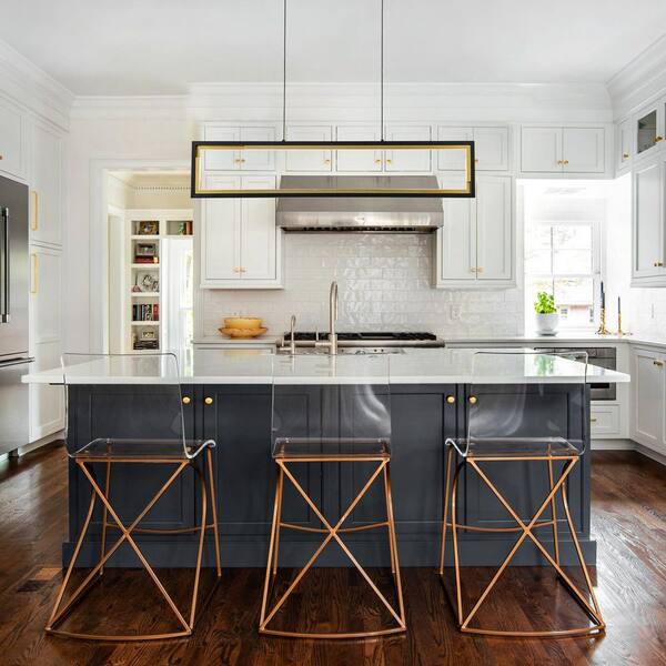 MENCOLULU 39.37 in. 1-Light Modern Black Rectangle Linear Dimmable Integrated LED Pendant Light for Dining Room, Kitchen Island