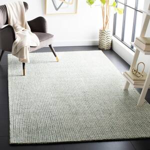 Abstract Ivory/Green 8 ft. x 8 ft. Geometric Gradient Square Area Rug