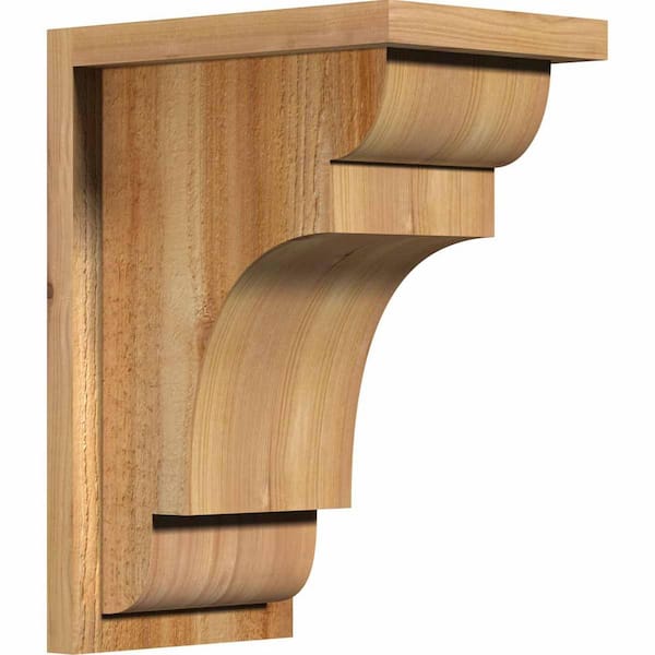 Ekena Millwork 8 in. x 12 in. x 16 in. New Brighton Rough Sawn Western Red Cedar Corbel with Backplate