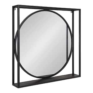 Medium Square Black Modern Mirror (23.75 in. H x 23.75 in. W)