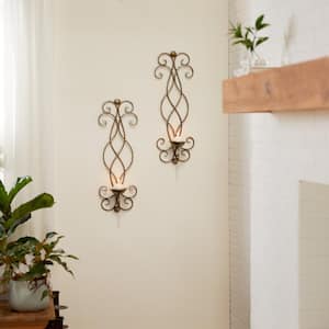 Bronze Metal2 Candle Wall Sconce (2- Pack)