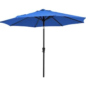 10 ft. Market Patio Umbrella with Push Button Tilt and Crank in Blue